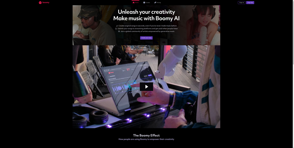 Boomy Music Creation Platform