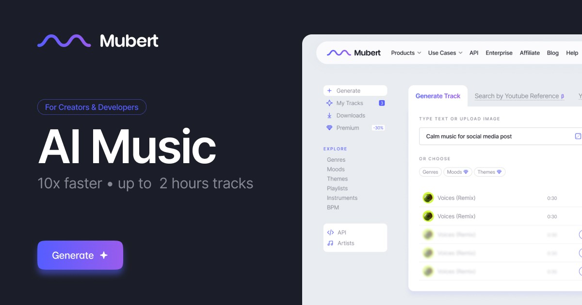 Mubert Generative Music API